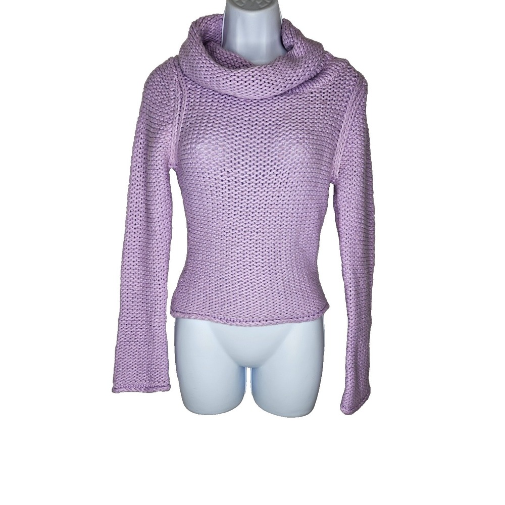 GUESS Lavender Chunky Knit Sweater Cowl Neck Y2K XS